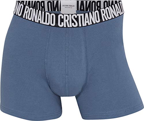 CR7 CRISTIANO RONALDO CR7 5-Pack Men's Cotton Trunk Baadores Ajustados para Hombre, Negro, Negro, Azul, Azul Claro, Gris, M