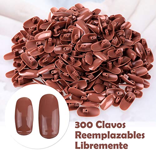 Creamify Mano de Práctica de Uñas Falsas-Mano de Práctica para Manicura Ajustables Flexibles con 300 Piezas de Uñas Artificiales para Manicura de Uñas DIY