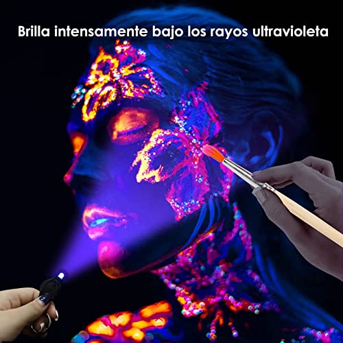 Creamify Pintura Corporal-Pinturas Cara y Corporales,Pintura Fluorescente de neón,con 8*Pintura Corporal UV de, 8*Pintura Facial de,3*Tiza para el Cabello,3* Pinceles de Pintura para Fiestas