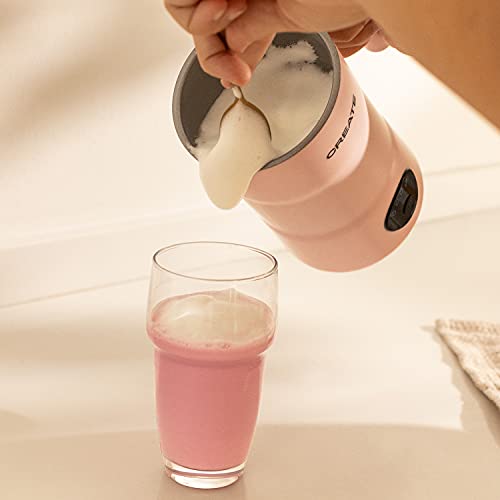 CREATE/MILK FROTHER PRO/Espumador y vaporizador de leche eléctrico de hacer leche fría y caliente, rosa/Espumador Leche Automático, 350 mll