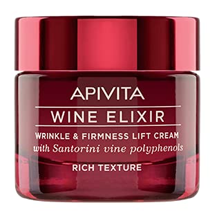 Crema antiarrugas y reafirmante con efecto lifting Wine elixir textura rica Apivita 50 ml