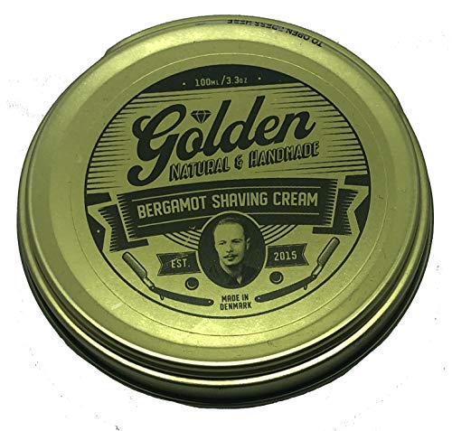 Crema de Afeitar para Hombre Natural | Golden Shave | 100ml | Esencia Bergamote | Resultados Sorprendentes