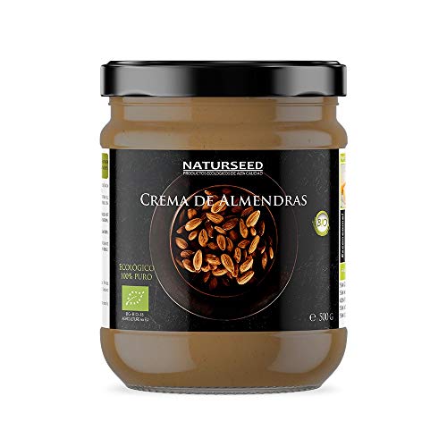 Crema de Almendras Integral 100% Natural Bio - Tostadas - Sin Azucar - Sin Gluten - Sin Lactosa - Ecologica Organica - Buena digestión (500GR)