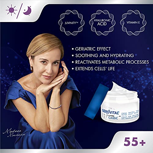 Crema Hidratante con Fuerte Poder Reparador, Ideal para Piel Madura, Seca y Arrugada, Gerovital H3 Classic