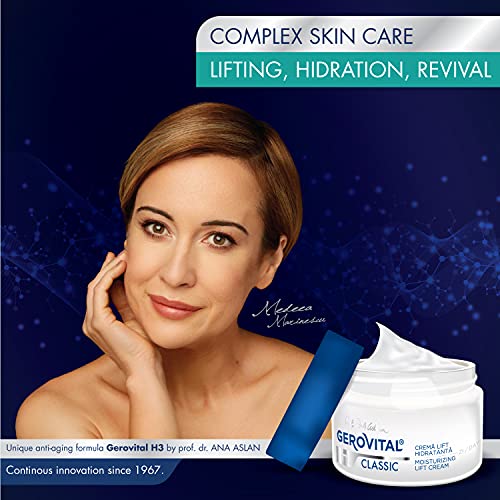 Crema Hidratante Facial de Dia con Efecto Lifting Inmediato, Corrige las Arrugas e las Irregularidades de la Piel, Gerovital H3 Classic