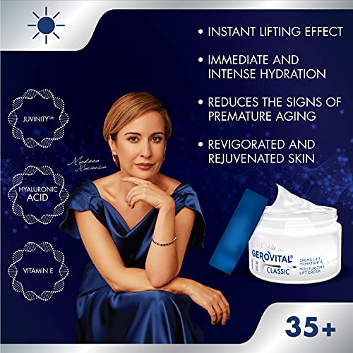 Crema Hidratante Facial de Dia con Efecto Lifting Inmediato, Corrige las Arrugas e las Irregularidades de la Piel, Gerovital H3 Classic