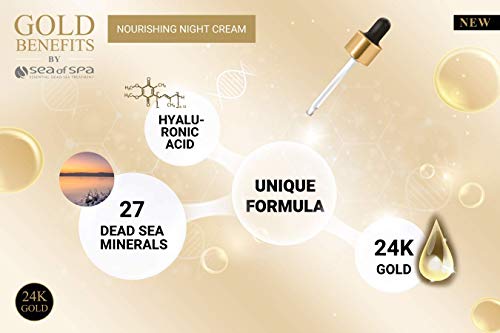 Crema Nourishing Night con Gold Benefits, rica en minerales del Mar Muerto. 24 k cuidado de la piel