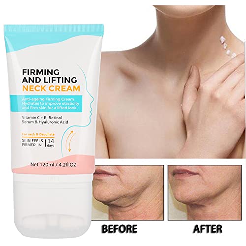 Crema reafirmante de cuello Crema antiarrugas Crema de cuello Lifting Reafirmante Antiedad Eliminación de arrugas Crema de masaje reafirmante Crema hidratante para cuello y escote 120ml