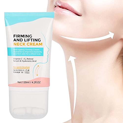 Crema reafirmante de cuello Crema antiarrugas Crema de cuello Lifting Reafirmante Antiedad Eliminación de arrugas Crema de masaje reafirmante Crema hidratante para cuello y escote 120ml