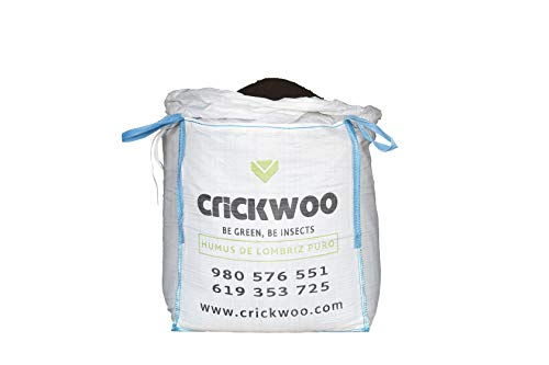 Crickwoo Humus de Lombriz Ecológico Puro 1000L El Mejor Fertilizante y abono para Todo Tipo de Plantas. Totalmente orgánico.