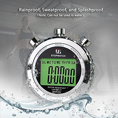 Cronómetro Oposiciones con Silbato,Cronómetro Deportivo Profesional 2 Memoria con Función Luminosa y Silenciosa para Gimnasio Piscina