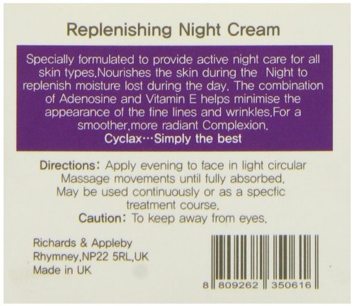 Cyclax Moistura Regeneradora Noche Crema Enriquecida con adenosina Normal 50g / Piel Seca