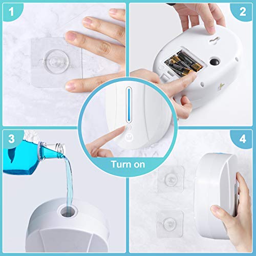 Czemo Dispensador de Gel Hidroalcoholico Automatico, 550ML Dosificador de Jabon Pared con Sensor Infrarrojo Sin Contacto Dispensador Gel para Baño, Cocina, Restaurante