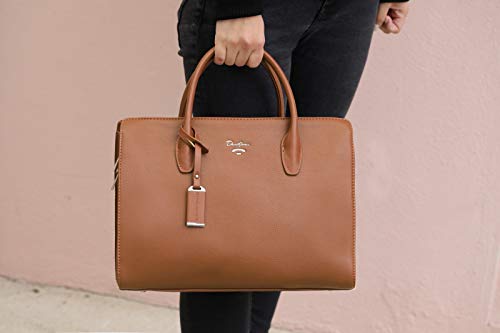 David Jones - Bolso de Mano Grande Mujer - Señora Tote Shopper Piel Cuero PU - Bolsos de Hombro Bandolera Múltiples Bolsillos - Trabajo Moda Asa Superior - Marrón Camel