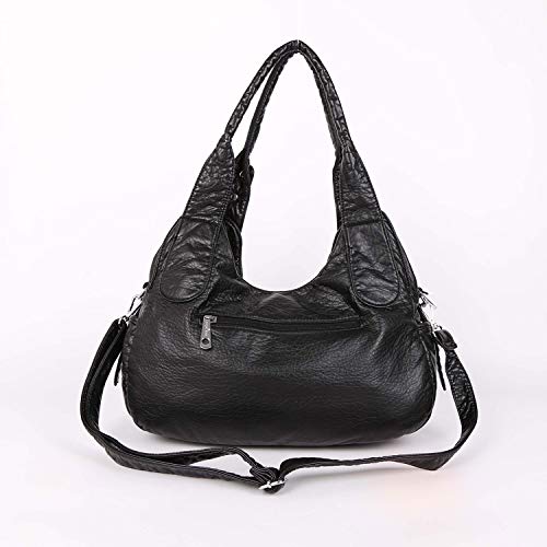 DEERWORD Mujer Bolsos Bandolera Vestir Bolsos de Mano Convertible Casual de Hombro Fekete