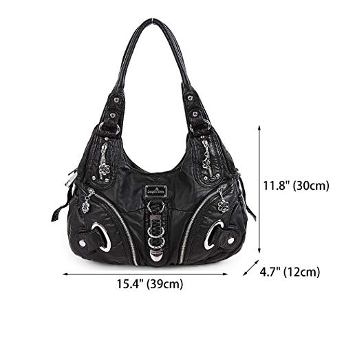 DEERWORD Mujer Bolsos Bandolera Vestir Bolsos de Mano Convertible Casual de Hombro Fekete