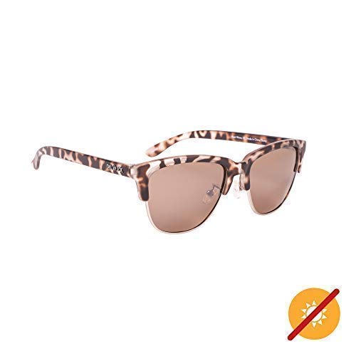 Del Sol Solize - Gafas de sol que cambian de color para mujer – onda de calor – cambia de color de tortuga a ébano en el sol – polarizado Pro, lente espejada, 100% protección UVA/UVB