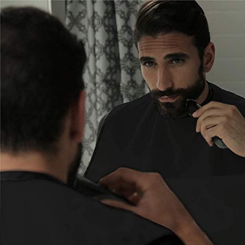 Delantal para barba, capa impermeable y antiadherente para recoger los pelos al recortar la barba, con 2 ventosas