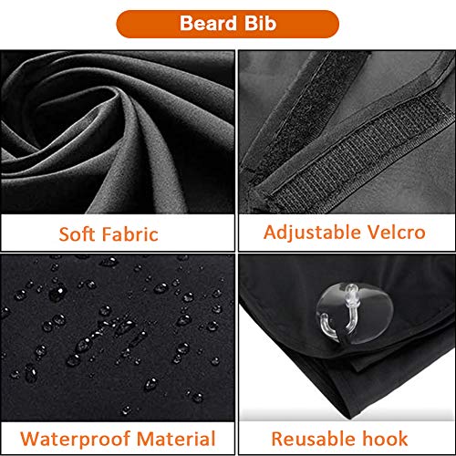 Delantal para barba, capa impermeable y antiadherente para recoger los pelos al recortar la barba, con 2 ventosas