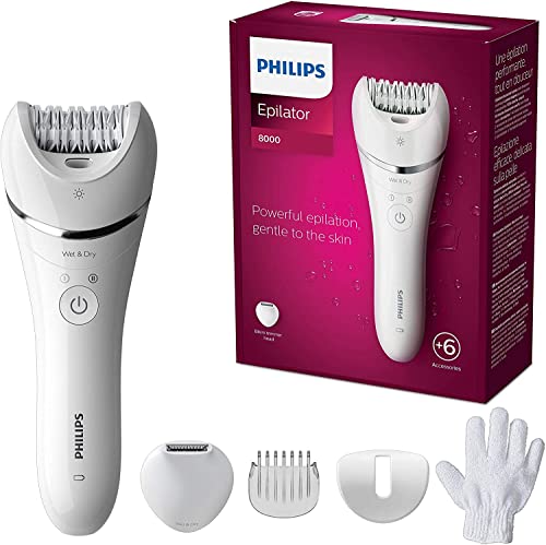 Depiladora Philips Series 8000 Wet & Dry con 6 accesorios (modelo BRE715/00)