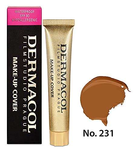 Dermacol DC Base Makeup Cover Total | Maquillaje Corrector Waterproof SPF 30 | Cubre Tatuajes, Cicatrices, Acné, Imperfecciones, Manchas en la Piel de la Cara y Cuerpo | Liquido - Mate Natural - 30g