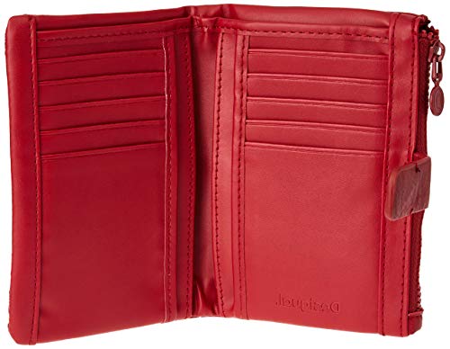 Desigual Accessories PU Medium Wallet, Tamaño Mediano. para Mujer, Rojo, U