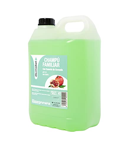 Desmabel Champú Familiar con Esencia de Granada, Champú Garrafa, Champú Profesional Peluquería, Sin Parabenos, Ph 5.5, Uso Diario. Formulación Suave, 5000 Ml