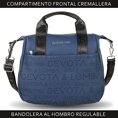 Devota Lomba Bolso Bandolera Mujer. Bolsos de Mujer Bandolera. Bolso Calidad. Cremallera. Impermeable. Idea Regalo. Bolsos para Diario. 10.5 x 32 x 26 cm Since 217966-06. Color Azul