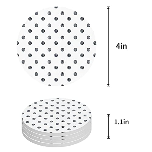 Día de San Valentín Rayas Blancas y Negras Amor Romance ser mío Posavasos Bebidas Absorbente Redondo cerámico Piedra Posavasos con Base de Corcho tapete de protección de Mesa 4 Piezas