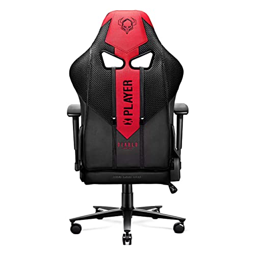 Diablo X-Player 2.0 Silla Gaming Oficina Apoyabrazos 3D Diseño Ergonómico Cuello/Cojín Lumbar Antracita-Carmesí King (XL)