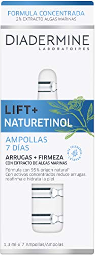 Diadermine - Neceser Lift+ Naturetinol - Crema de Día Lift+ Naturetinol 50 Mililitros + Ampollas Lift+ Naturetinol - Regenera, Reduce las Arrugas y Unifica el Tono de la Piel, 59 Gramos