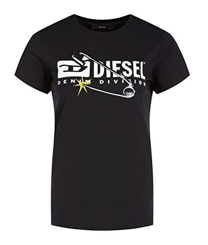 Diesel Camiseta de Mujer T-Sily-S9 (XS, Negro)