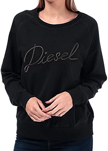 Diesel F-Sven-Short Felpa Ladies Shirt Sudadera (XL, Negro)