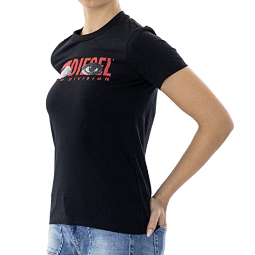 Diesel T-Sily-YD Camiseta Mujer Maglietta (XL, Negro)