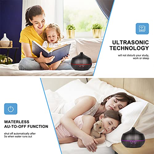 Difusor de aceites esenciales, humidificador: 400 ml, ultrasónico, difusor de aire eléctrico, aromaterapia, nebulizador de madera, aroma frío, humidificador con luz LED, apartamento, oficina