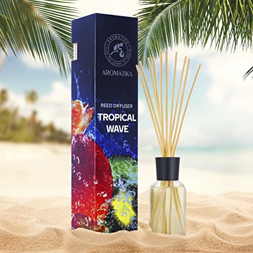 Difusores Aromáticos Varillas Ola Tropical 100ml - Difusores de Aromas - Difusor Perfumado - Ambientador de Varillas de Rattan - Fragancia para la Habitación