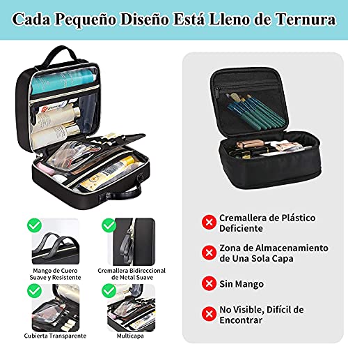 DIMJ Neceser Maquillaje, Bolsa de Maquillaje con Bolsa Desmontable Organizador de Maquillaje Bolso de Cosméticos de Viaje