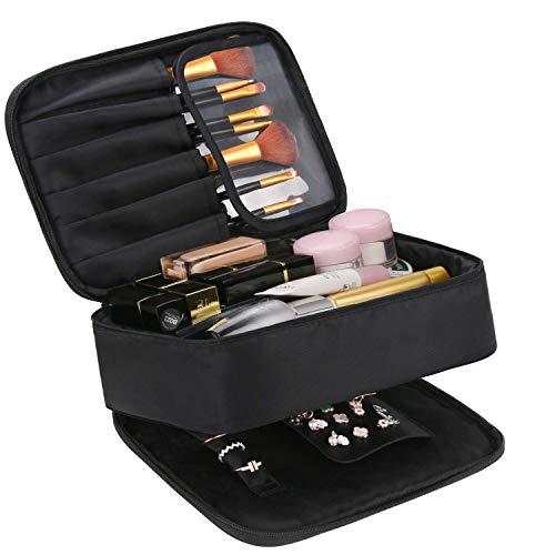 DIMJ Neceser Maquillaje, Bolsa de Maquillaje y Joyas Impermeable, Organizador de Joyas y Maquillaje de Viaje con Bolsa Desmontable para Cosmético, Pendientes, Collares, Pulseras, Anillos