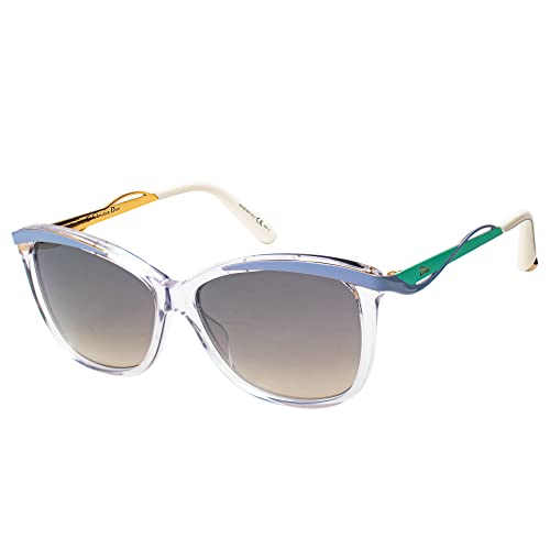 Dior DIORMETALEYES2 IZ 6OD Gafas de Sol, Azul (Cry Ltblueaqu/Grey SF Slvsp A), 57 para Mujer