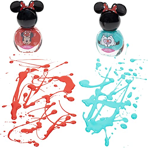 Disney Minnie Mouse - Townley Girl Juego de maquillaje cosmético brillante para niñas con bálsamo labial, pegatinas para esmalte de uñas, 35 piezas por encima de 3 años