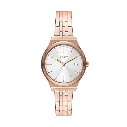 DKNY Women's Quartz Watch with Stainless Steel Strap, Rose Gold, 14 (Model: NY2947)