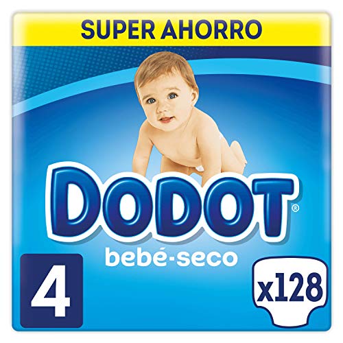 Dodot Bebé-Seco Pañales con Canales de Aire, Talla 4, 2 Unidades x 64 Pañales, Total: 128 Pañales