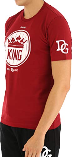 Dolce & Gabbana - Camiseta con logotipo de impresión para hombre color rosa rojo 46