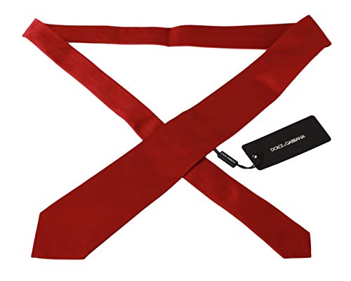 Dolce & Gabbana Corbata de seda sólida roja para hombre clásico