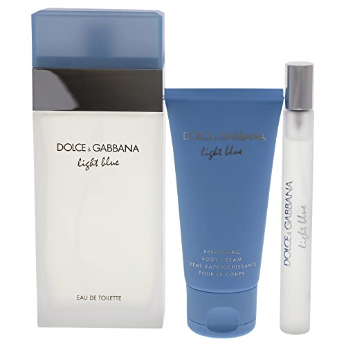 Dolce & gabbana light blue eau toilette 100ml + leche corporal 75ml + eau toilette 10ml