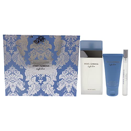 Dolce & gabbana light blue eau toilette 100ml + leche corporal 75ml + eau toilette 10ml