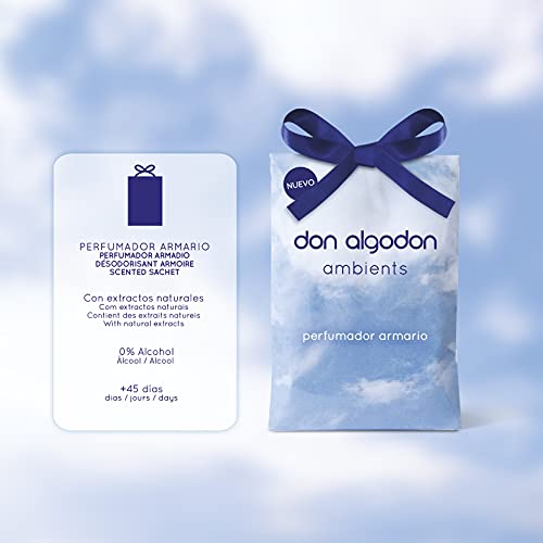 Don Algodon Ambients AMBIENTADOR Perfumador Armario Sobres Perfumados Don Algodon, Papel, Azul, Pack de 4 x 13 g