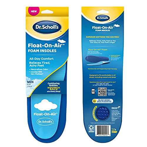 Dr. Scholl's Plantillas flotantes para hombres, insertos de zapatos que alivian los pies cansados, con comodidad durante todo el día, para hombres 8-14