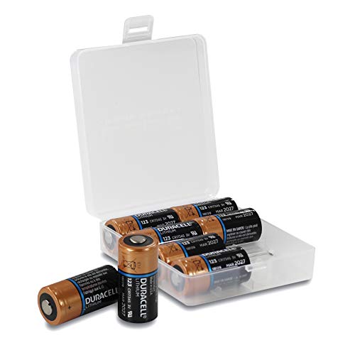 Duracell - Pilas de Litio CR123A (8 Unidades, 3 V, batería Duracell Ultra Lithium CR123A), en una práctica Caja para Pilas de Weiss - More Power +