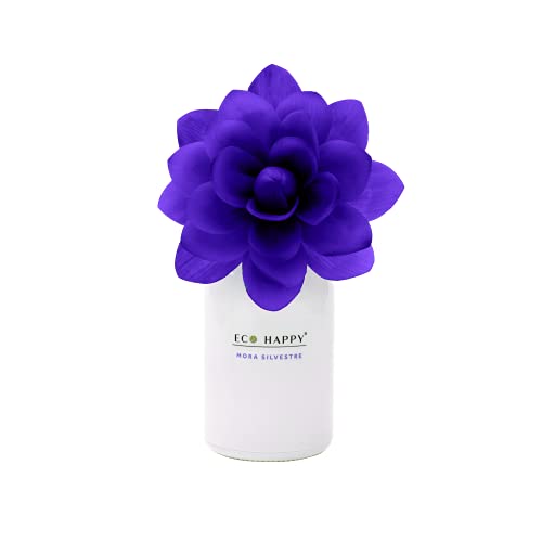 ECO HAPPY Ambientador de Flor Perfumada Que Cambia de Color. Fragancia a Mora Silvestre, Dulce y afrutada de Larga duración. 75 ml.